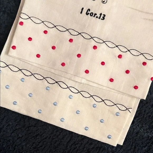 Inspirational Embroidered linen tea towels. - Picture 7 of 7